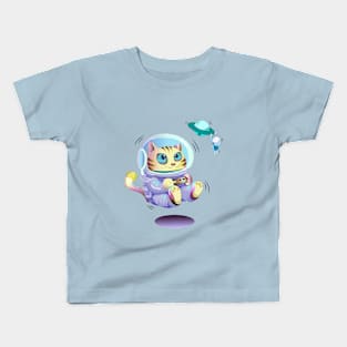 astronaut cat Kids T-Shirt